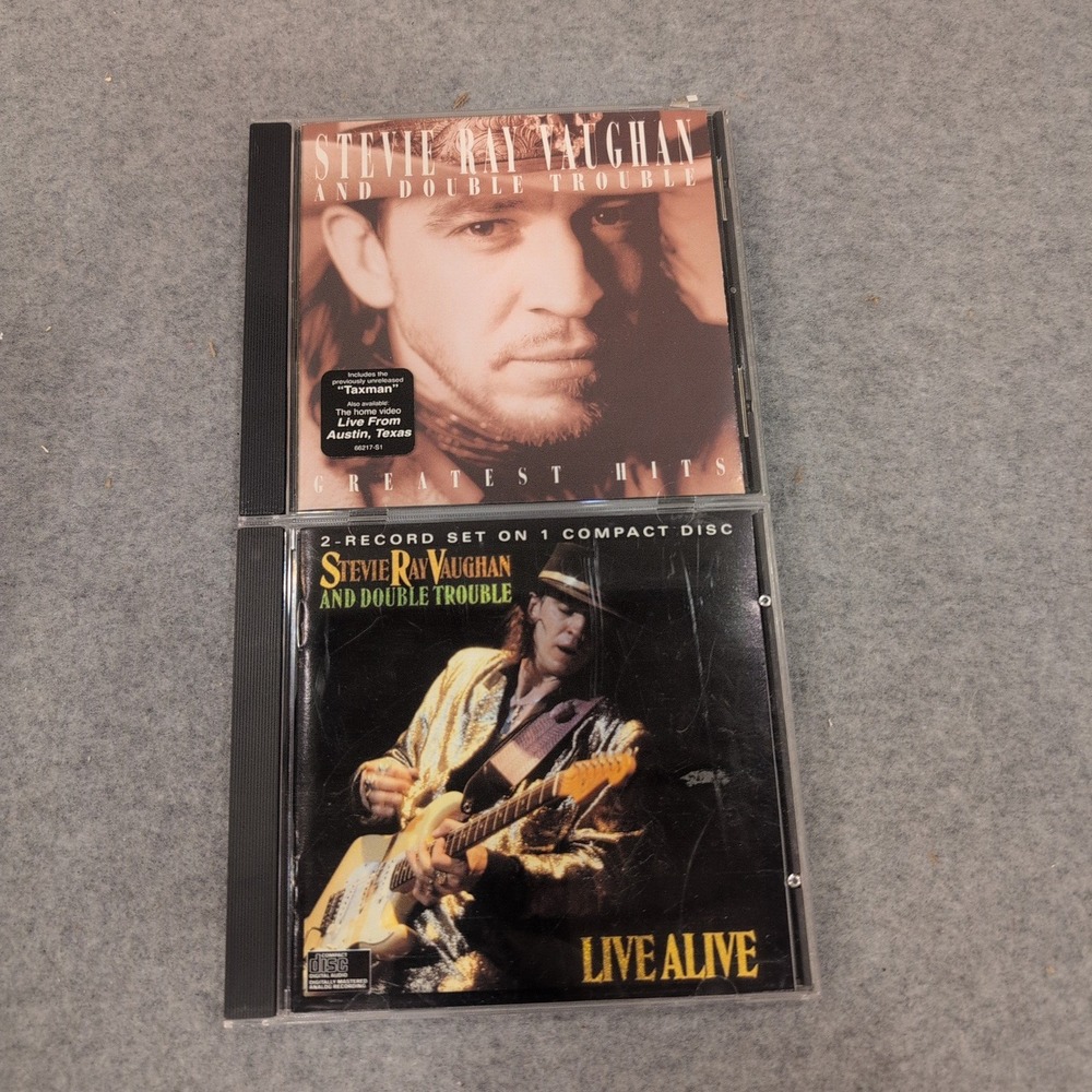 Stevie Ray Vaughan Double Trouble Greatest Hits & Live Alive 2 CD Lot Blues Rock - Picture 1 of 2